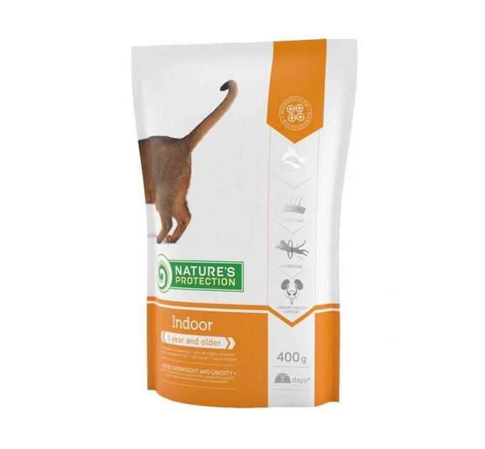 Сухий корм для дорослих котів мешкаючих у будинку Nature\'s Protection Indoor Adult 400г